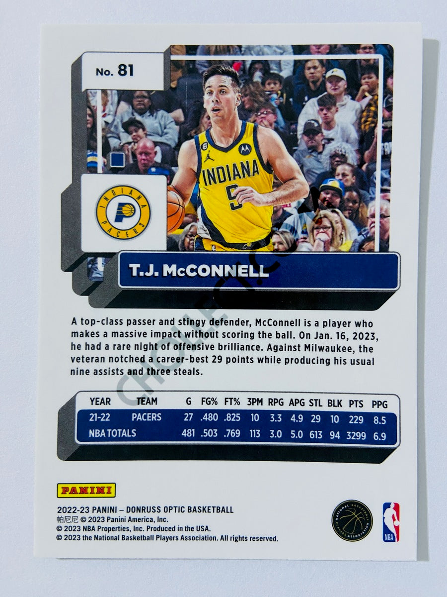 T.J. McConnell - Indiana Pacers 2022-23 Panini Donruss Optic #81