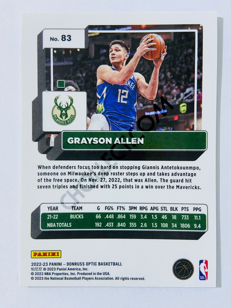 Grayson Allen - Milwaukee Bucks 2022-23 Panini Donruss Optic #83