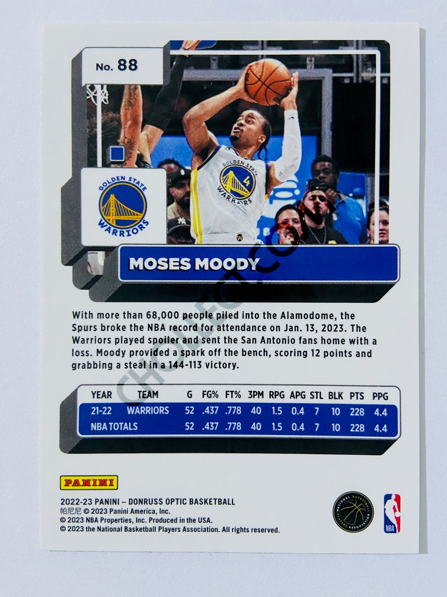 Moses Moody - Golden State Warriors 2022-23 Panini Donruss Optic #88