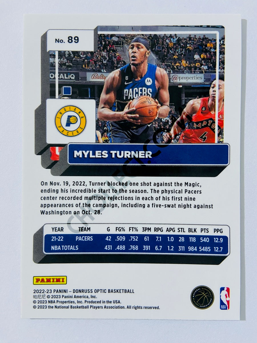 Myles Turner - Indiana Pacers 2022-23 Panini Donruss Optic #89