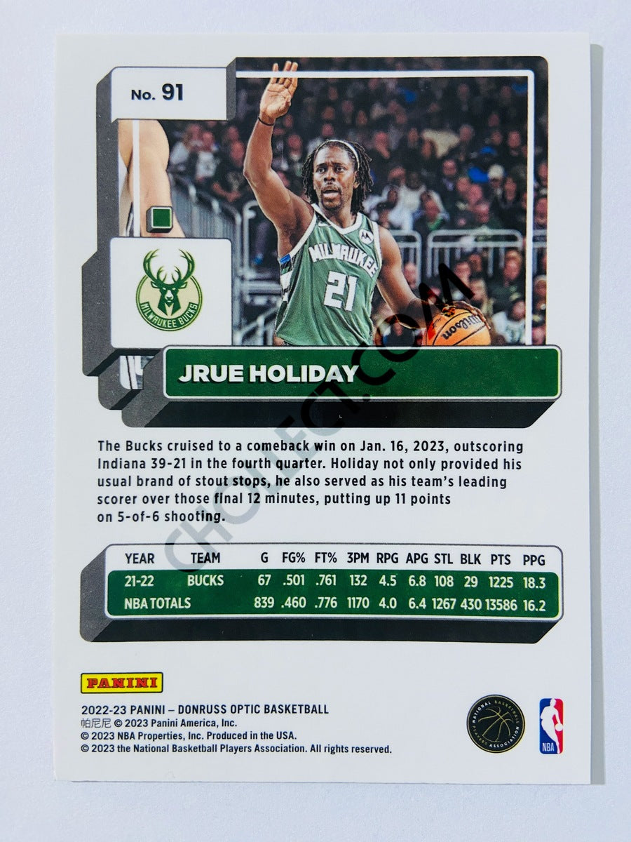 Jrue Holiday - Milwaukee Bucks 2022-23 Panini Donruss Optic #91