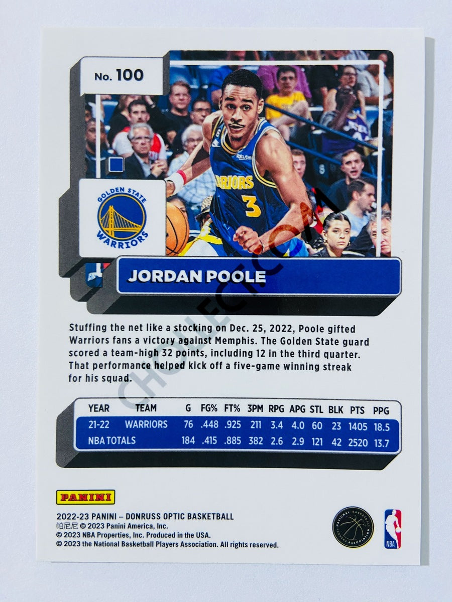 Jordan Poole - Golden State Warriors 2022-23 Panini Donruss Optic #100