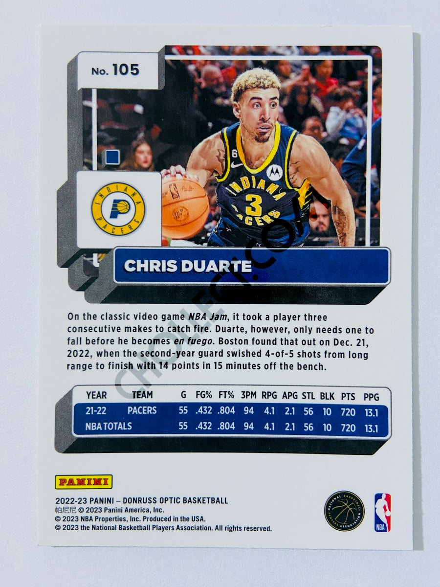 Chris Duarte - Indiana Pacers 2022-23 Panini Donruss Optic #105