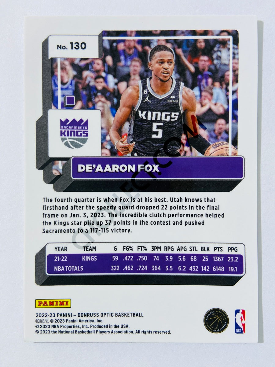 De'Aaron Fox - Sacramento Kings 2022-23 Panini Donruss Optic #130