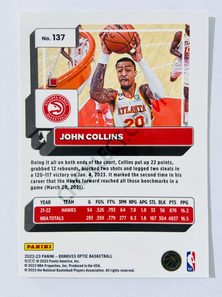 John Collins - Atlanta Hawks 2022-23 Panini Donruss Optic #137