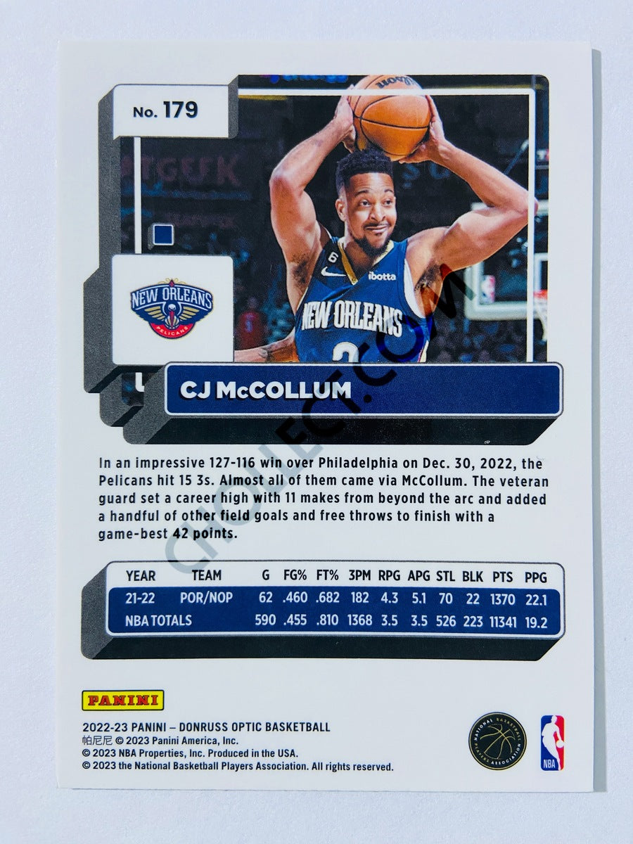 CJ McCollum - New Orleans Pelicans 2022-23 Panini Donruss Optic #179