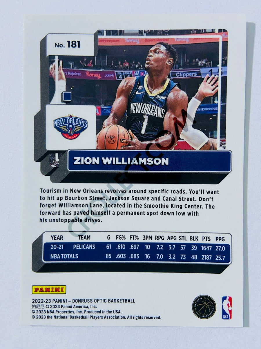 Zion Williamson - New Orleans Pelicans 2022-23 Panini Donruss Optic #181