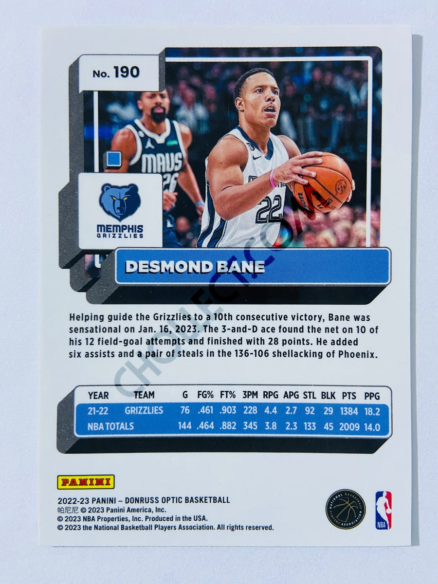 Desmond Bane - Memphis Grizzlies 2022-23 Panini Donruss Optic #190