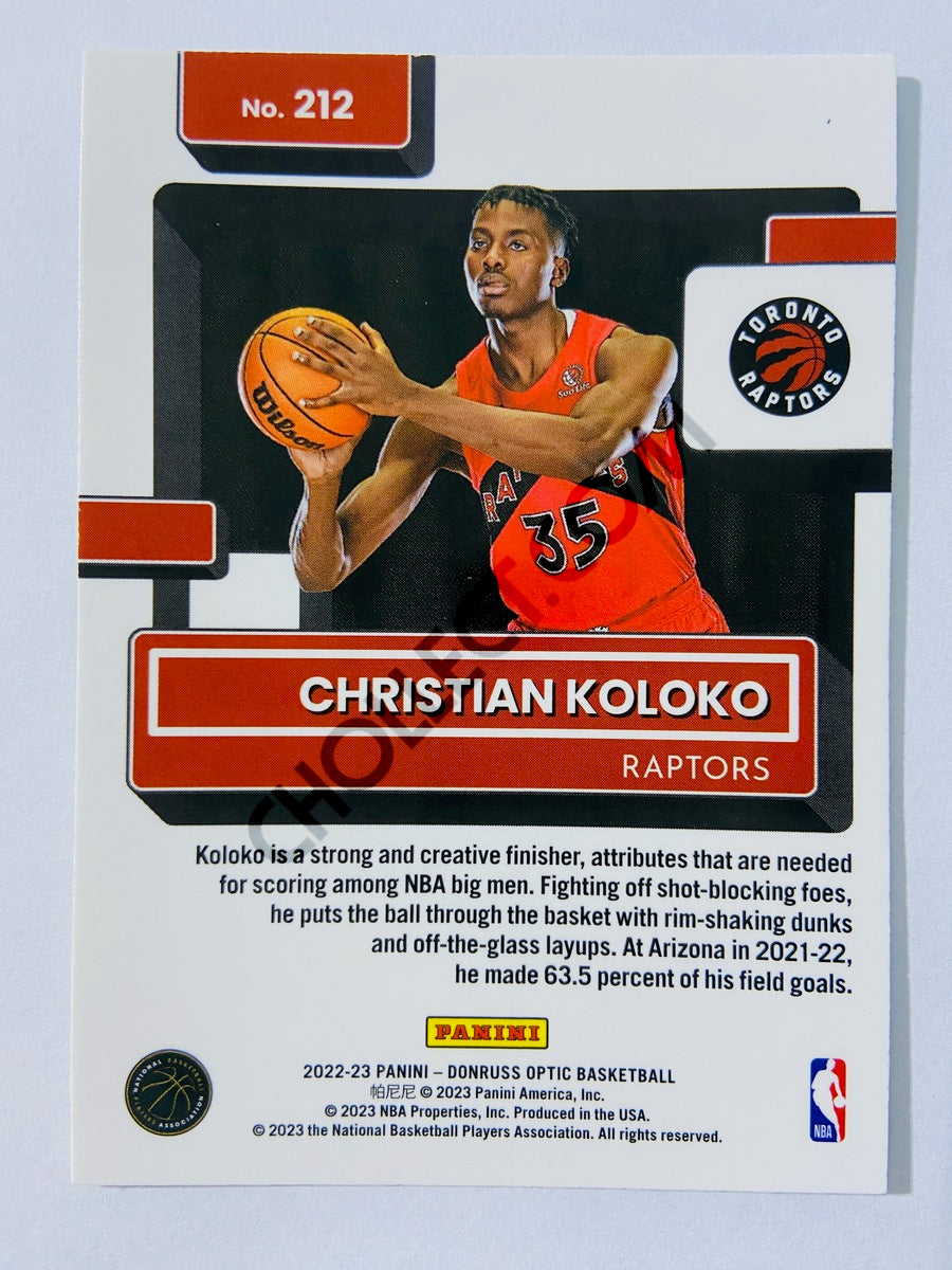 Christian Koloko - Toronto Raptors 2022-23 Panini Donruss Optic Rated Rookie #212