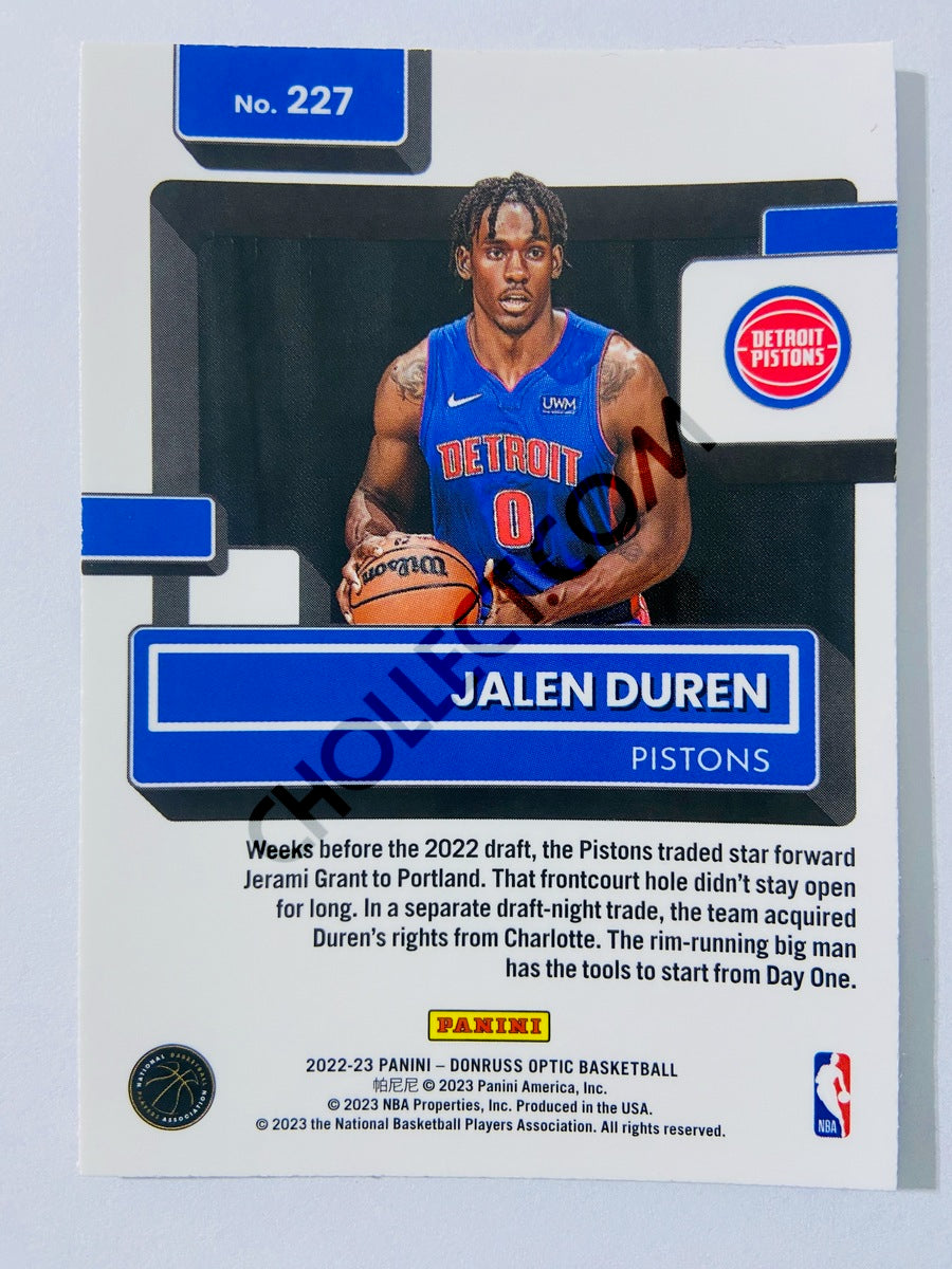 Jalen Duren - Detroit Pistons 2022-23 Panini Donruss Optic Rated Rookie #227