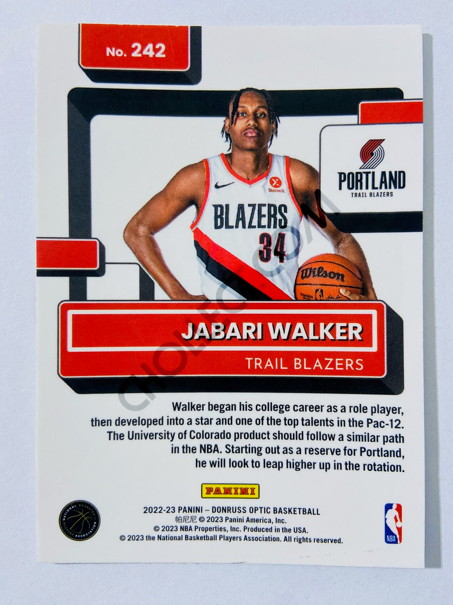 Jabari Walker - Portland Trail Blazers 2022-23 Panini Donruss Optic Rated Rookie #242