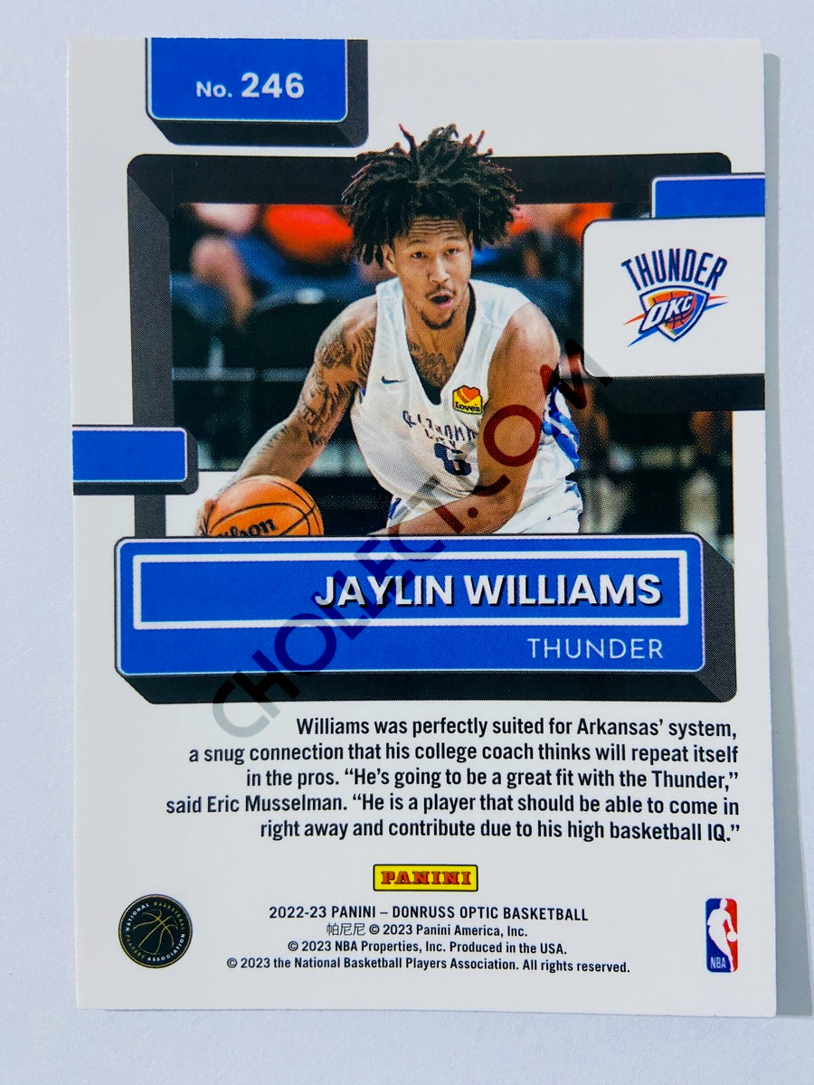 Jaylin Williams - Oklahoma City Thunder 2022-23 Panini Donruss Optic Rated Rookie #246