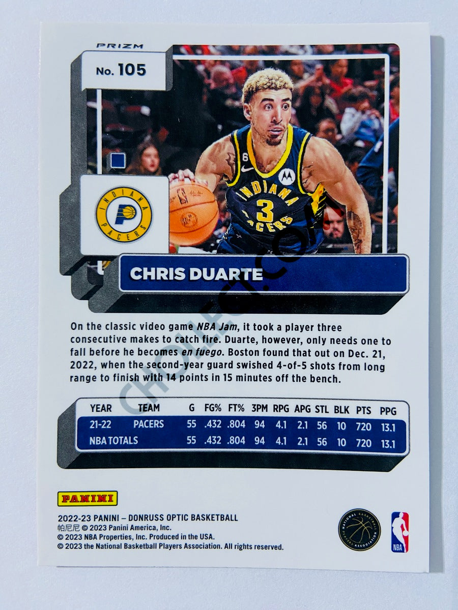 Chris Duarte - Indiana Pacers 2022-23 Panini Donruss Optic Hyper Pink Parallel #105