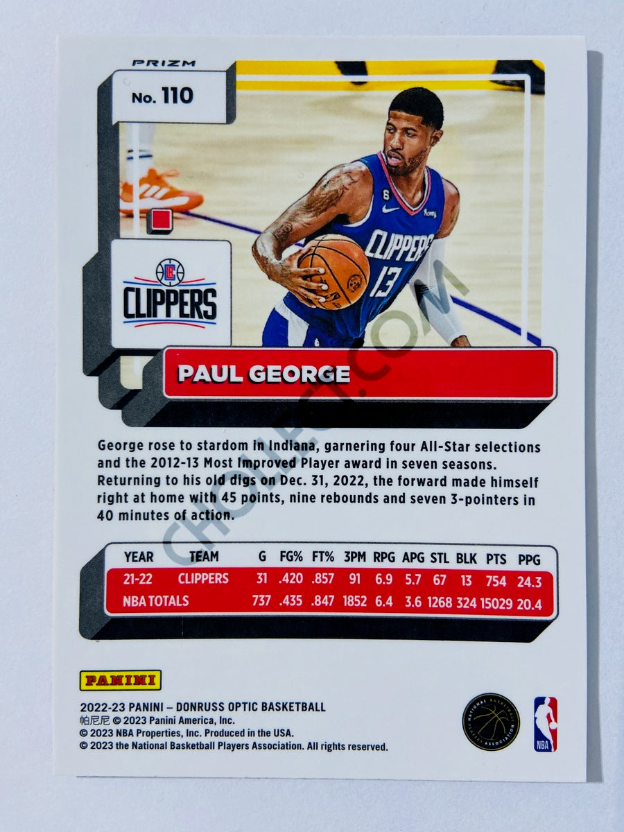 Paul George - Los Angeles Clippers 2022-23 Panini Donruss Optic Hyper Pink Parallel #110