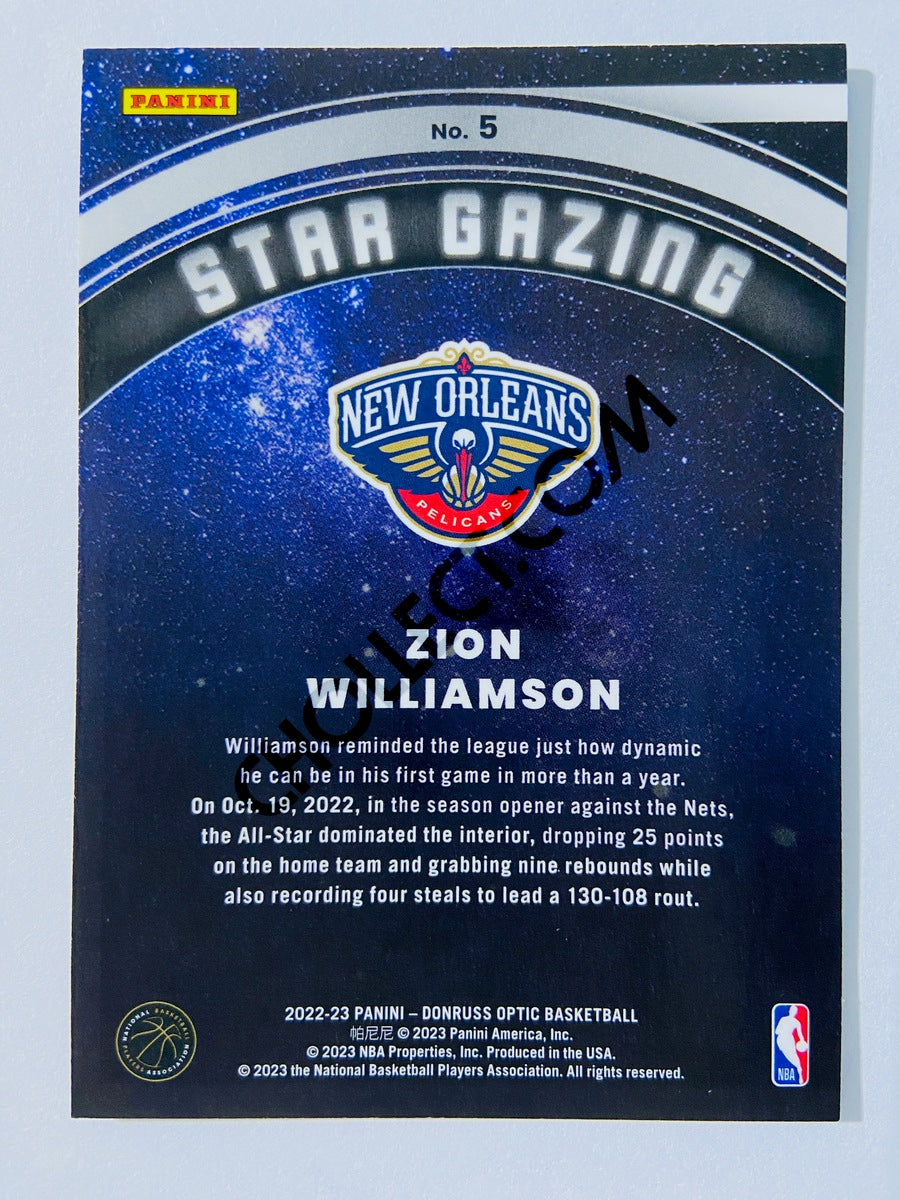 Zion Williamson - New Orleans Pelicans 2022-23 Panini Donruss Optic Star Gazing Insert #5