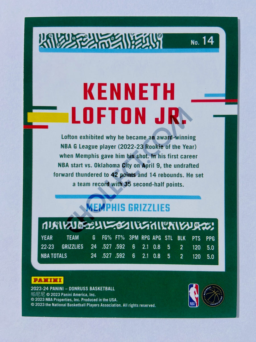 Kenneth Lofton Jr. - Memphis Grizzlies 2023-24 Panini Donruss #14