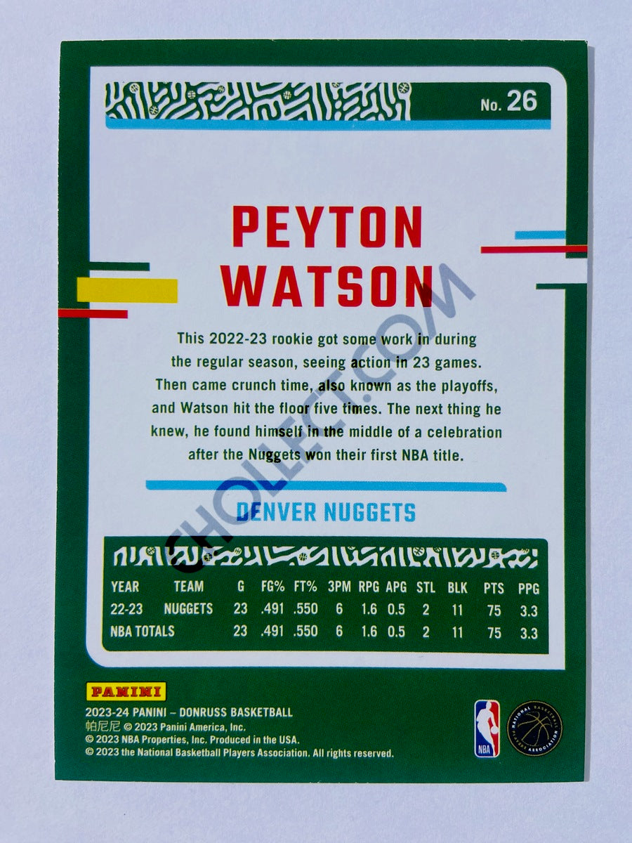 Peyton Watson - Denver Nuggets 2023-24 Panini Donruss #26