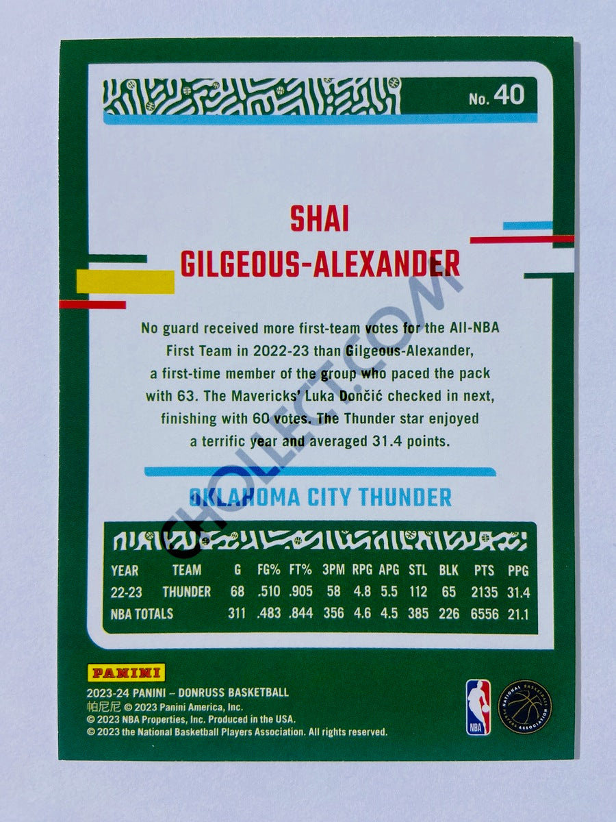 Shai Gilgeous-Alexander - Oklahoma City Thunder 2023-24 Panini Donruss #40