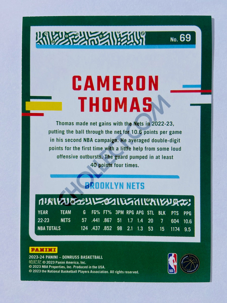 Cameron Thomas - Brooklyn Nets 2023-24 Panini Donruss #69