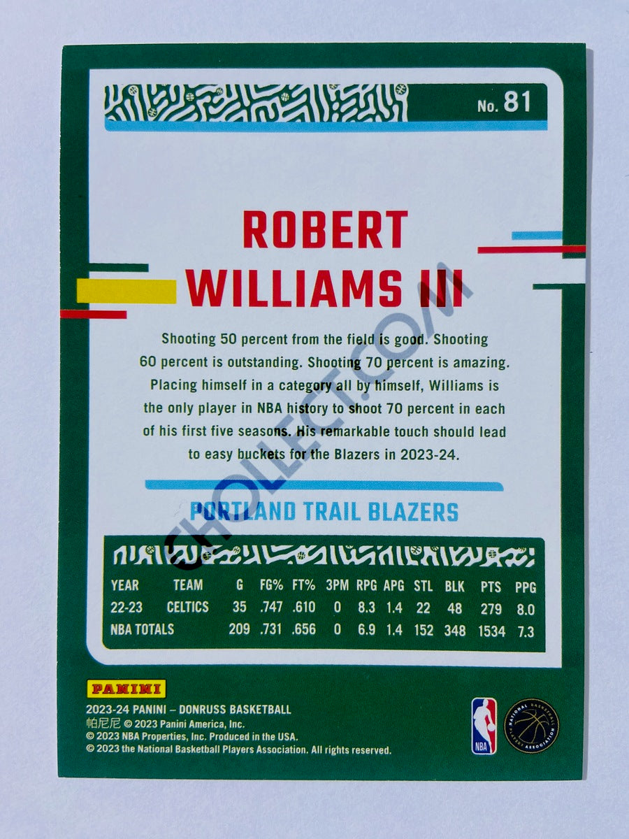 Robert Williams - Portland Trail Blazers 2023-24 Panini Donruss #81