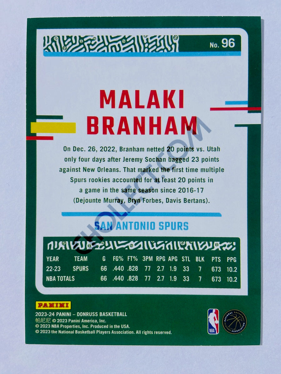 Malaki Branham - San Antonio Spurs 2023-24 Panini Donruss #96