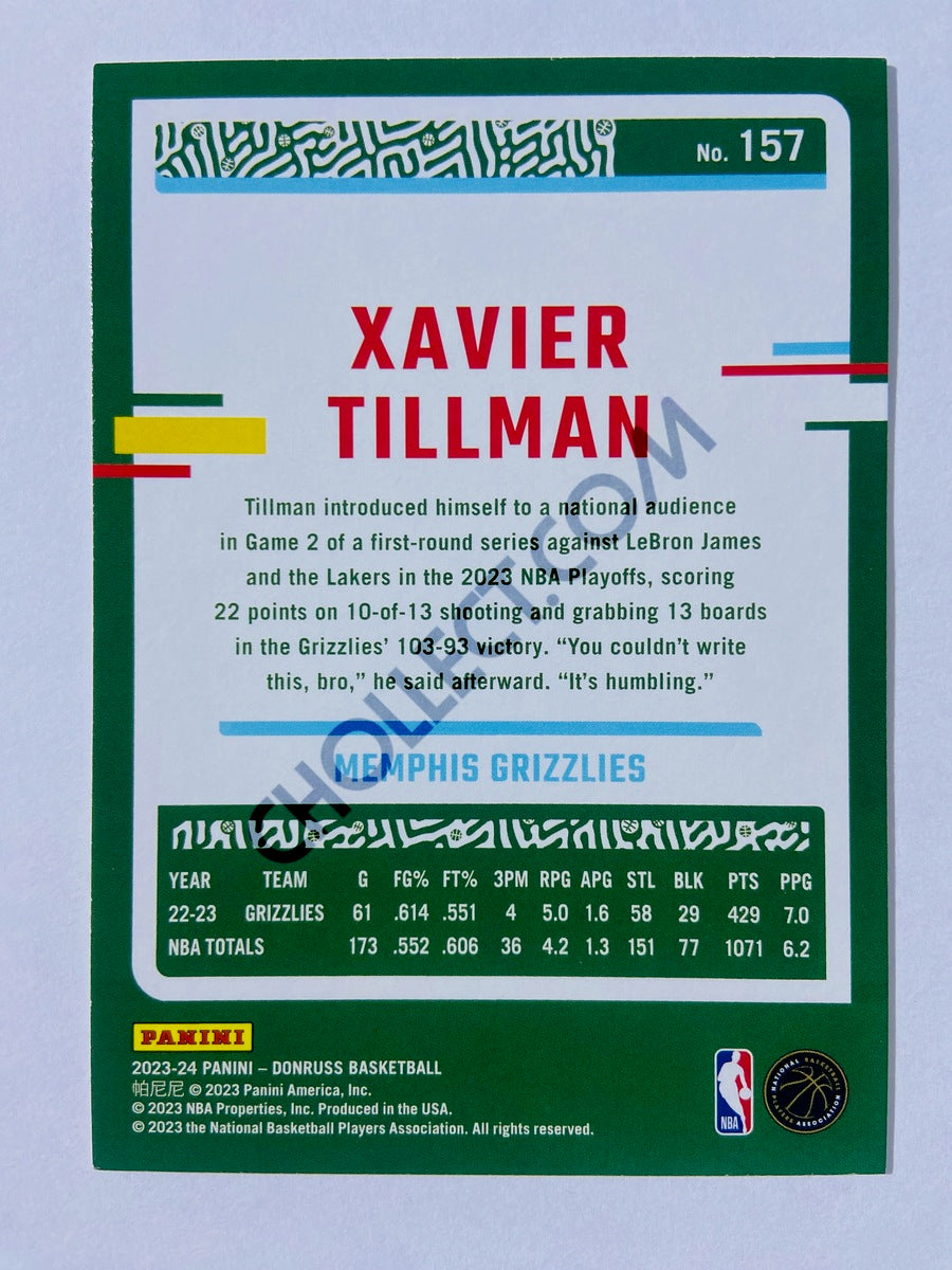 Xavier Tillman - Memphis Grizzlies 2023-24 Panini Donruss #157