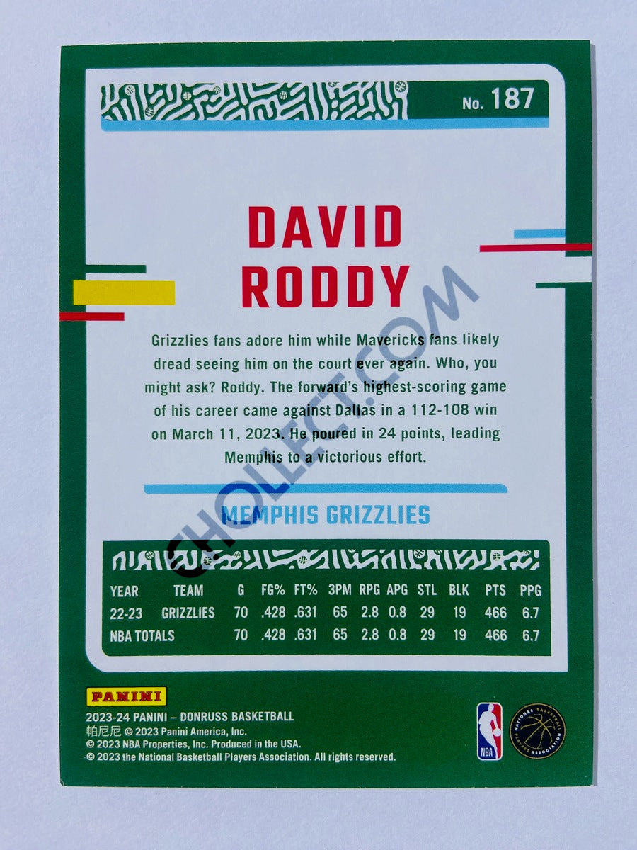 David Roddy - Memphis Grizzlies 2023-24 Panini Donruss #187