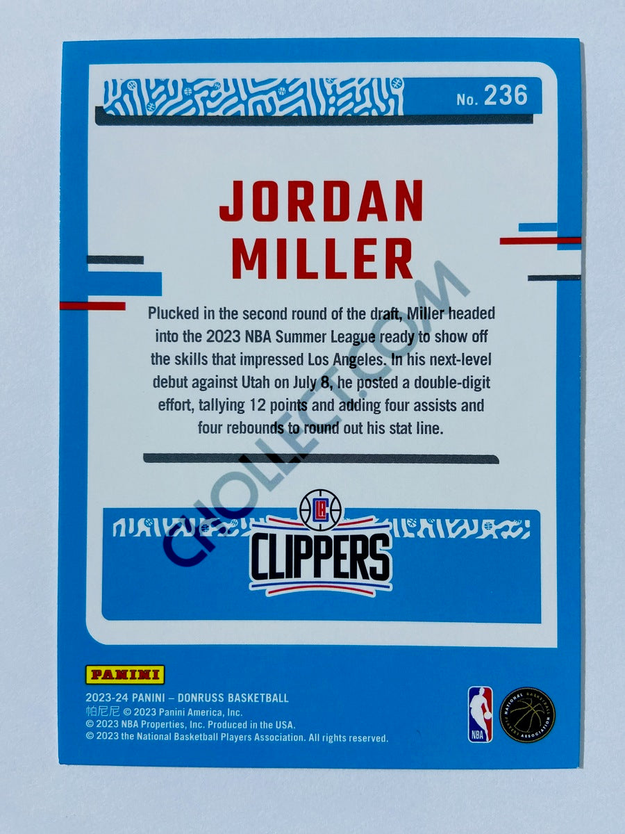 Jordan Miller - Los Angeles Clippers 2023-24 Panini Donruss Rated Rookie #236