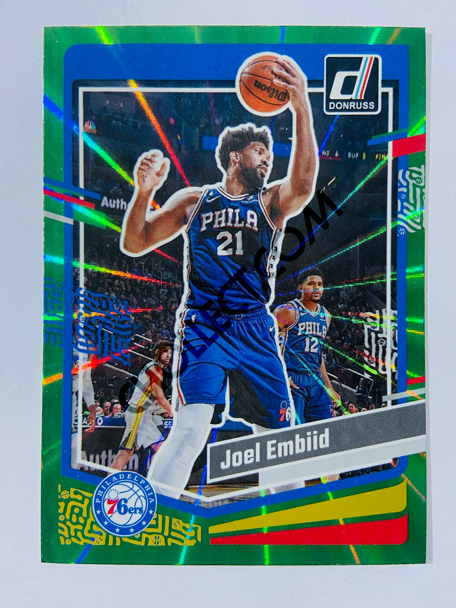 Joel Embiid - Philadelphia 76ers 2023-24 Panini Donruss Holo Green Laser Parallel #110