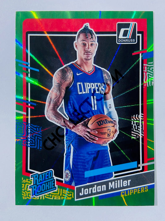 Jordan Miller - Los Angeles Clippers 2023-24 Panini Donruss Holo Green Laser Parallel Rated Rookie #236