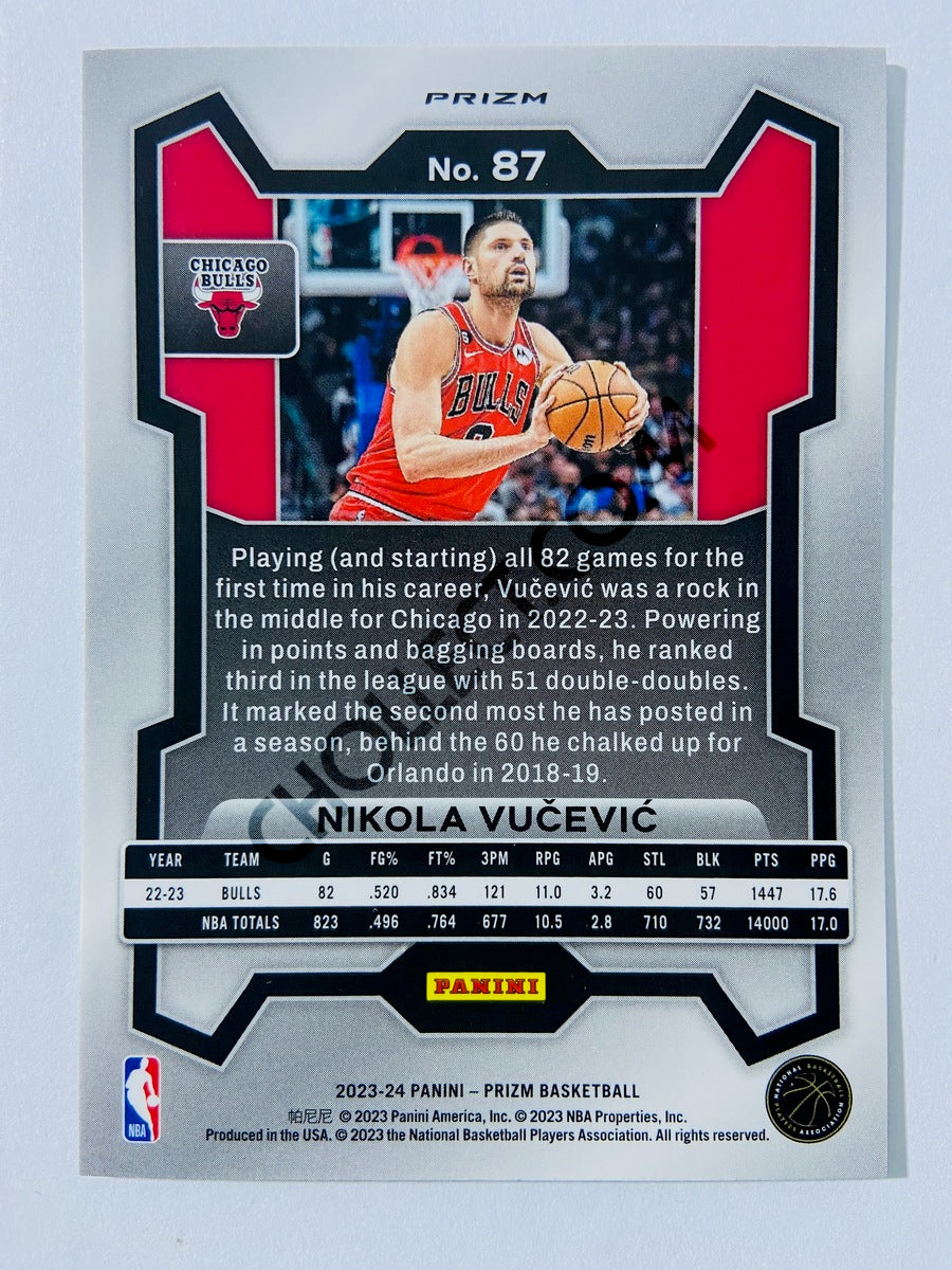 Nikola Vucevic – Chicago Bulls 2023-24 Panini Prizm Cracked Ice Prizm Parallel #87