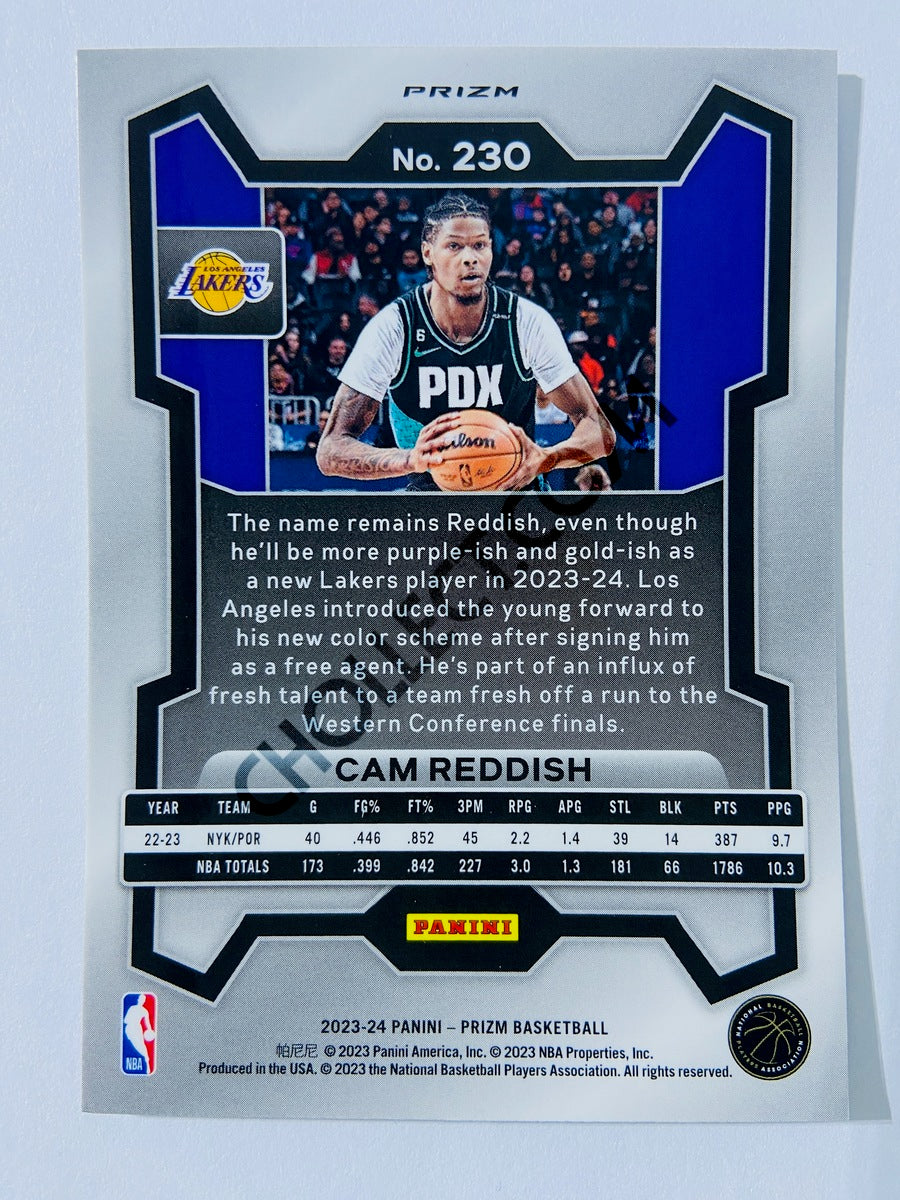 Cam Reddish – Los Angeles Lakers 2023-24 Panini Prizm Cracked Ice Prizm Parallel #230