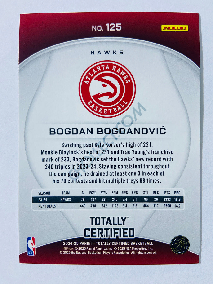 Bogdan Bogdanovic – Atlanta Hawks 2024-25 Panini Totally Certified #125
