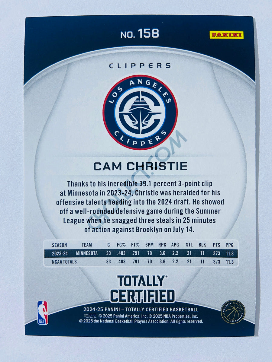Cam Christie – Los Angeles Clippers 2024-25 Panini Totally Certified RC Rookie #158