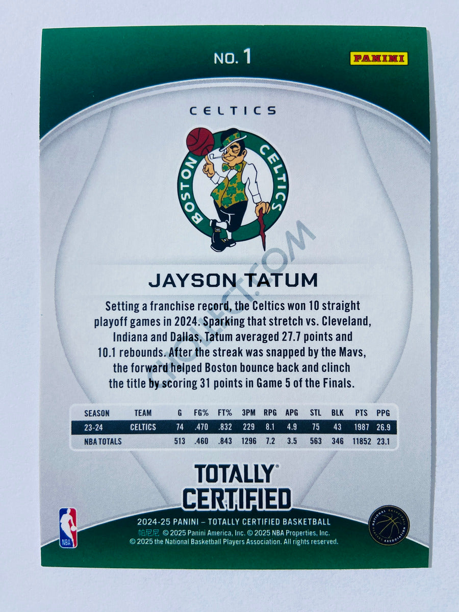 Jayson Tatum – Boston Celtics 2024-25 Panini Totally Certified Mirror Parallel #1