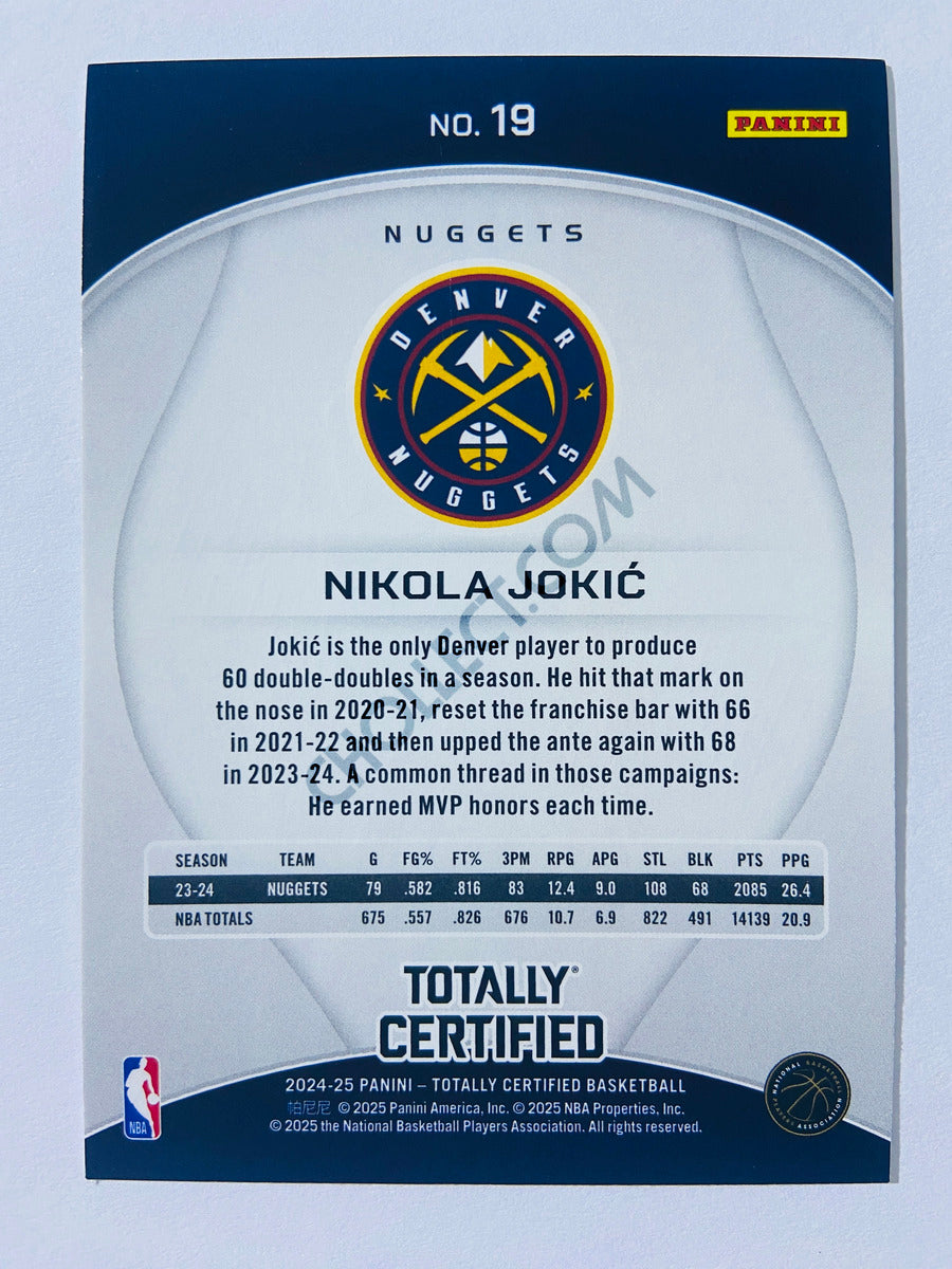 Nikola Jokic – Denver Nuggets 2024-25 Panini Totally Certified Mirror Parallel #19