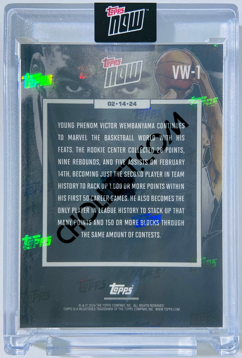 Victor Wembanyama - San Antonio Spurs 2024 Topps Now 1000th Point RC Rookie