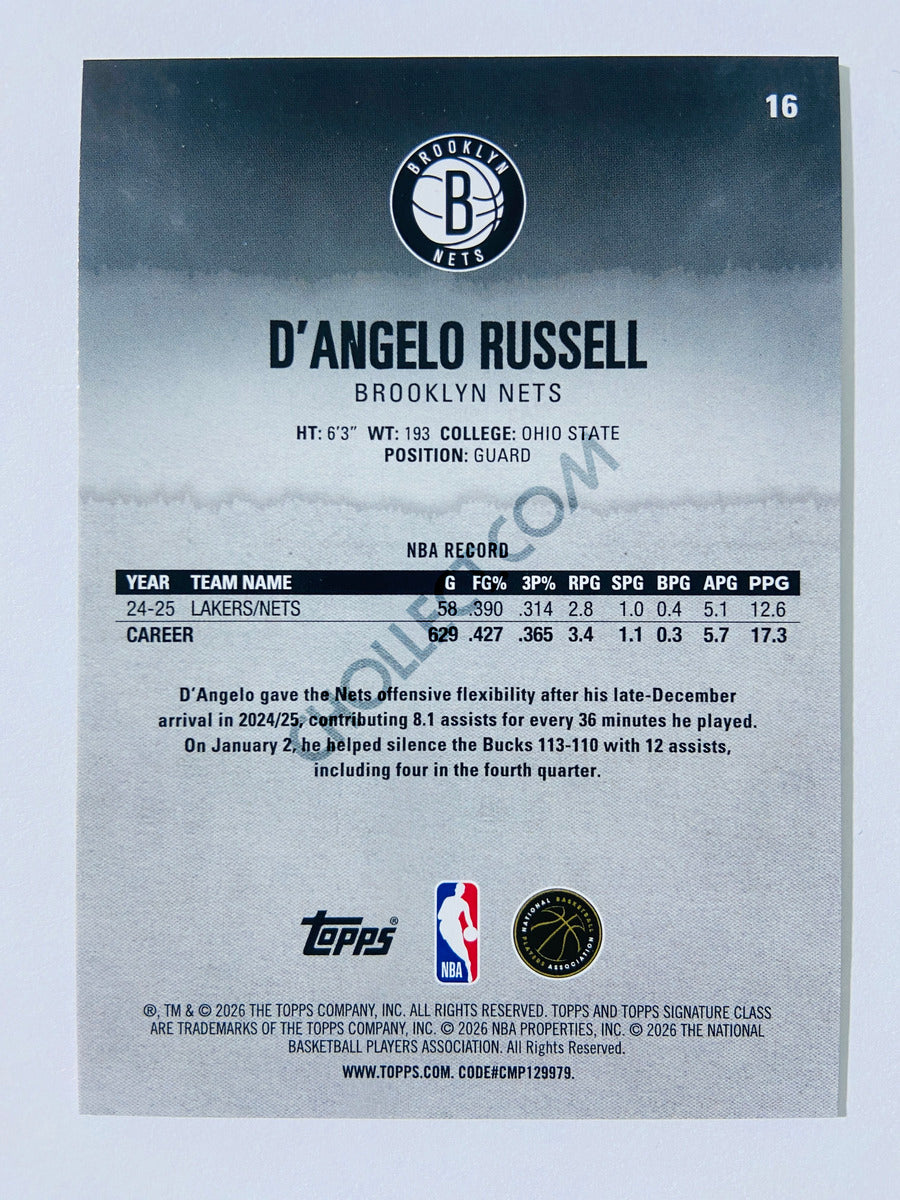 D'Angelo Russell - Brooklyn Nets 2025-26 Topps Signature Class #16