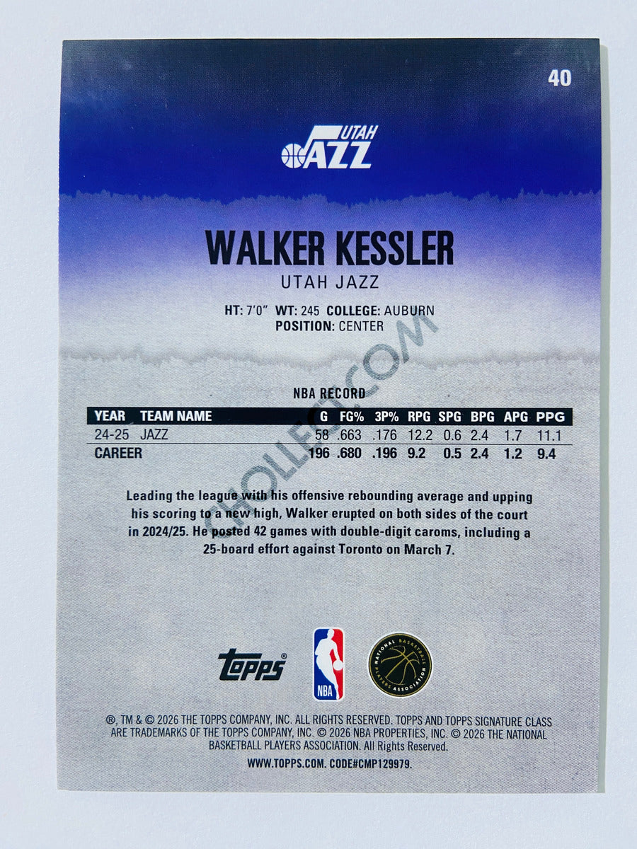 Walker Kessler - Utah Jazz 2025-26 Topps Signature Class #40