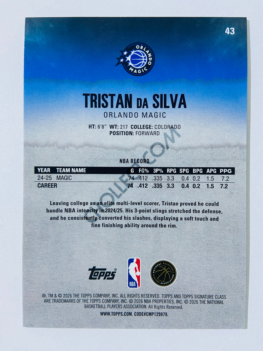Tristan Da Silva - Orlando Magic 2025-26 Topps Signature Class #43