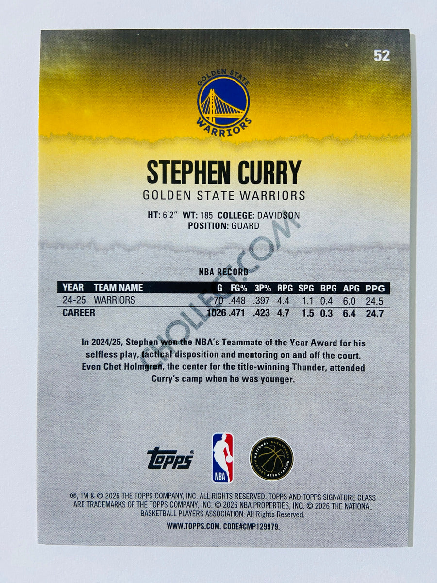 Stephen Curry - Golden State Warriors 2025-26 Topps Signature Class #52