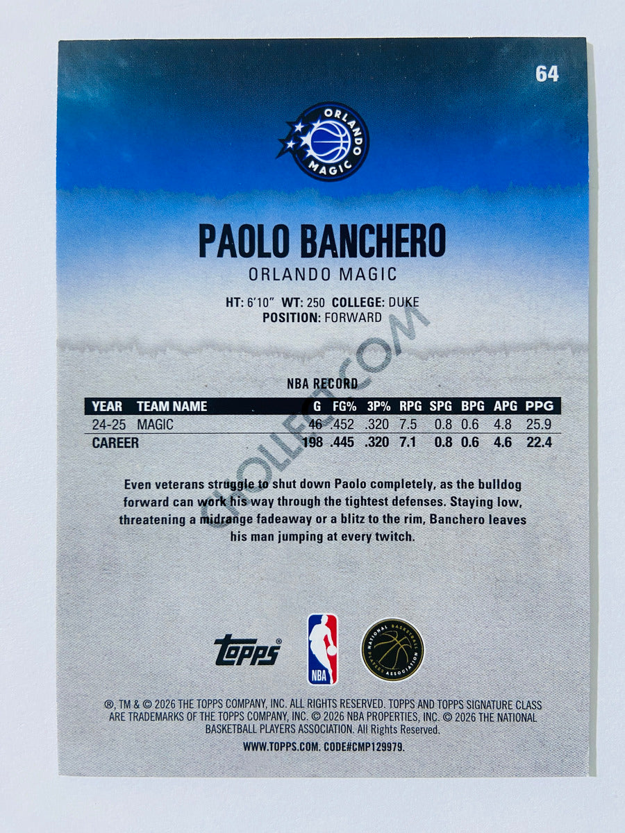 Paolo Banchero - Orlando Magic 2025-26 Topps Signature Class #64
