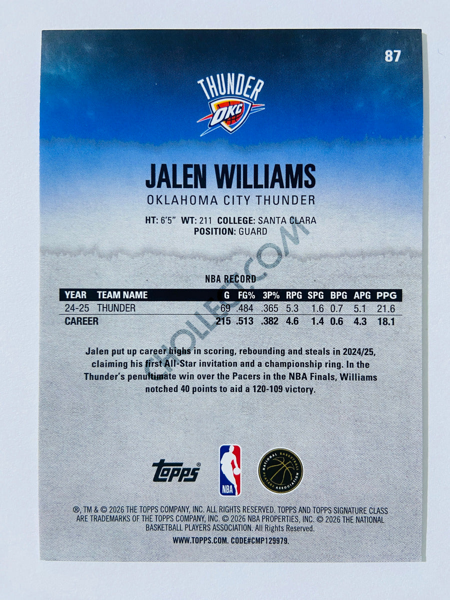 Jalen Williams - Oklahoma City Thunder 2025-26 Topps Signature Class #87