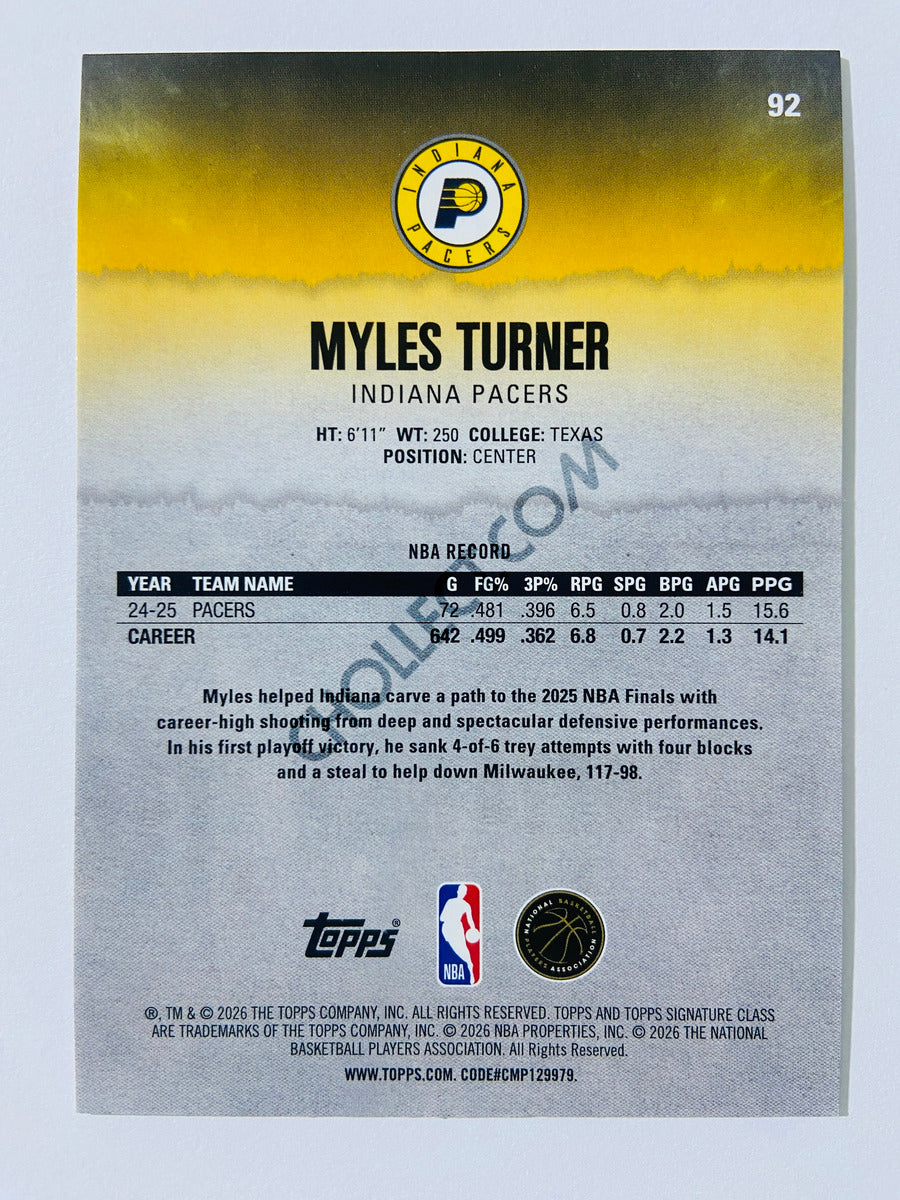 Myles Turner - Indiana Pacers 2025-26 Topps Signature Class #92