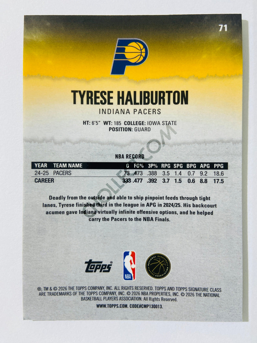 Tyrese Haliburton - Indiana Pacers 2025-26 Topps Signature Class Chrome Pandora #71