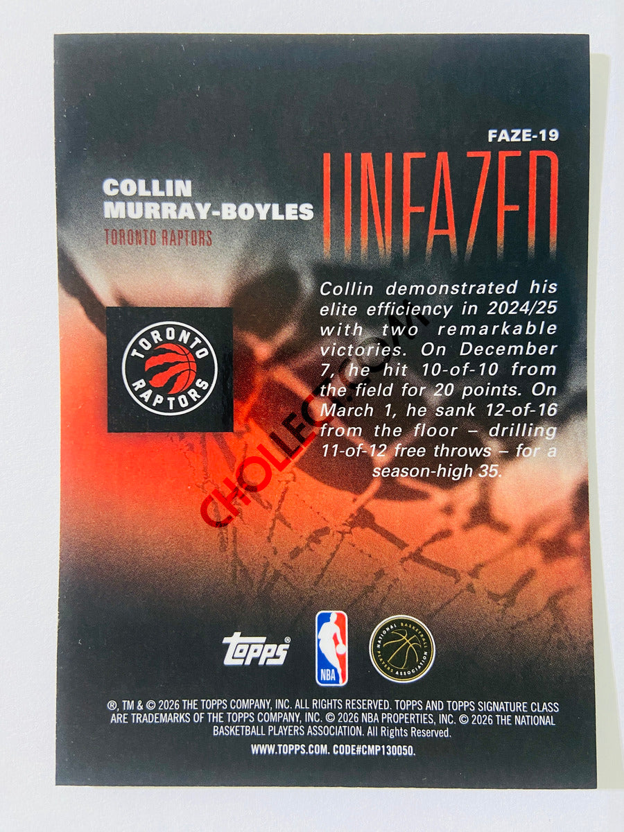 Collin Murray-Boyles - Toronto Raptors 2025-26 Topps Signature Class Unfazed RC Rookie #FAZE-19