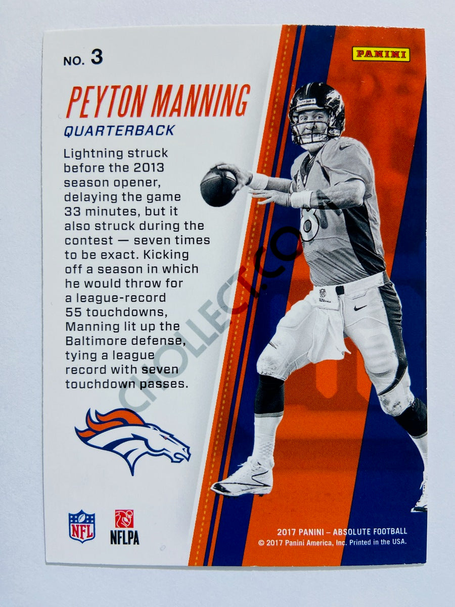 Peyton Manning - Denver Broncos 2017 Panini Absolute Kickoff Insert #3