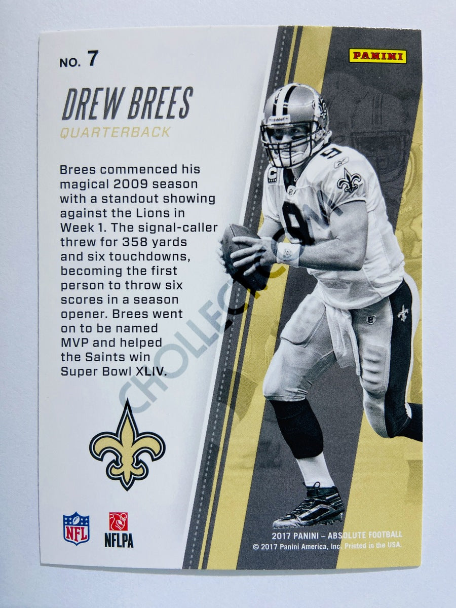 Drew Brees - New Orleans Saints 2017 Panini Absolute Kickoff Insert #7