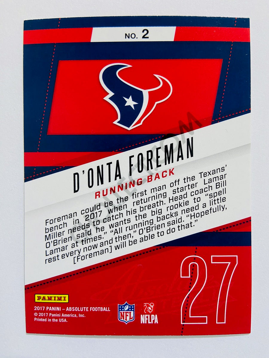 D'Onta Foreman - Houston Texans 2017 Panini Absolute Rookie Roundup Insert #2