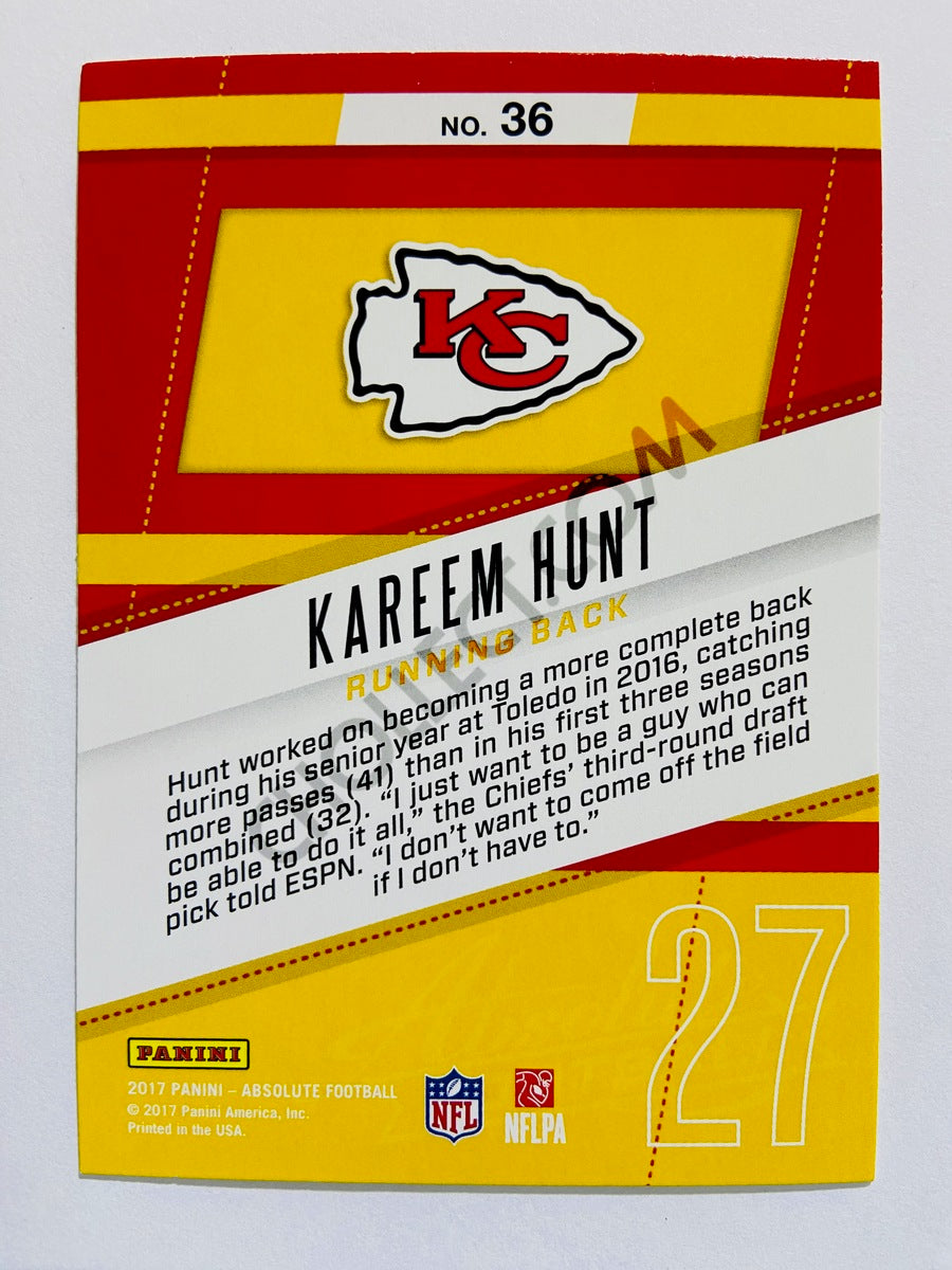 Kareem Hunt - Kansas City Chiefs 2017 Panini Absolute Rookie Roundup Insert #36
